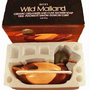 AVON VINTAGE SOAP & ORGANIZER, WILD MALLARD 1978 CERAMIC, FULL COLOUR CERAMIC